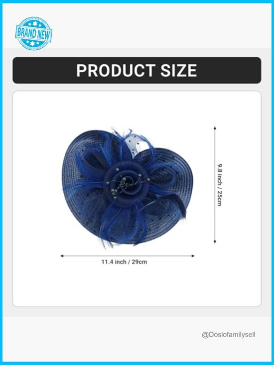 Feather Fascinator Pillbox Hat Derby Hats Tea Party Wedding Cocktail Head main image 4
